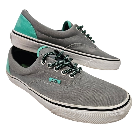 Vans Era Heel Pop Monument Gray &‎ Aqua Sneakers Size 8.5 Men's 10 Women's - Picture 10 of 11